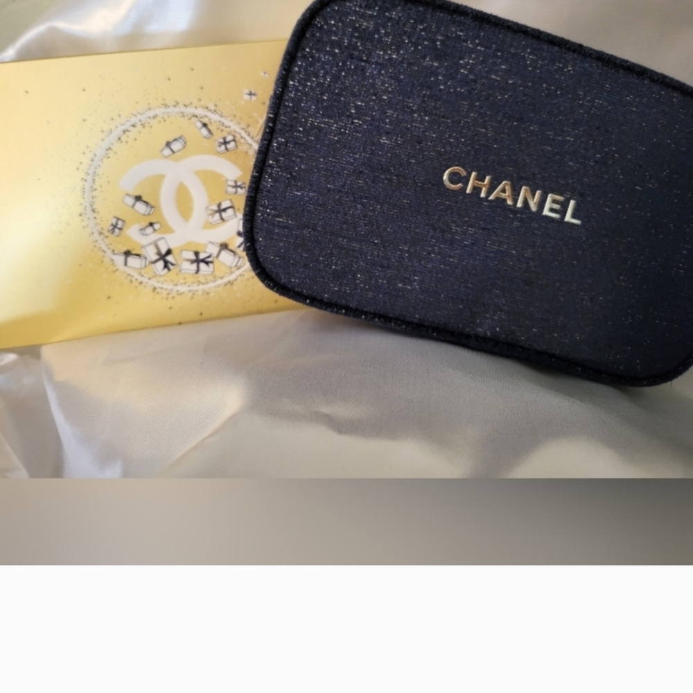 CHANEL Navy Cosmetic Bag